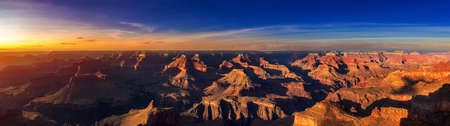 Panorama of  Grand Canyon National Park at Powell Point at sunset, Arizona, USAの写真素材