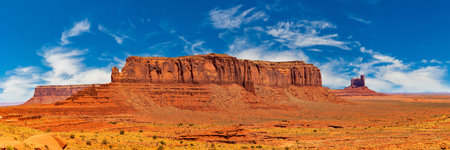 Panorama of Monument Valley a sunny day, Arizona, USAの写真素材
