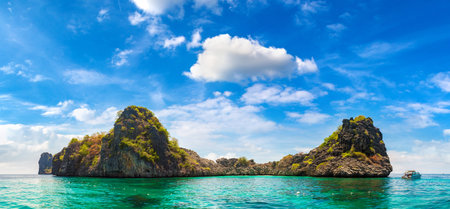 Panorama of  Koh Haa Islands, Thailand in a sunny day