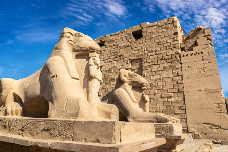 Karnak temple in a sunny day, Luxor, Egyptの写真素材