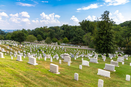 WASHINGTON DC, USA - MARCH 29, 2020: Arlington National Cemetery in Washington DC, USAのeditorial素材