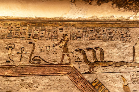 Tomb of pharaoh Rameses III in Valley of the Kings, Luxor, Egyptのeditorial素材