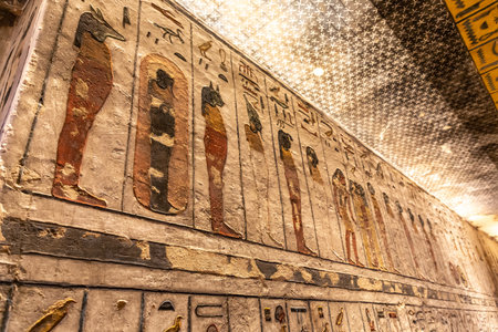 Tomb of pharaoh Rameses III in Valley of the Kings, Luxor, Egyptのeditorial素材
