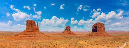Panorama of Monument Valley a sunny day, Arizona, USA