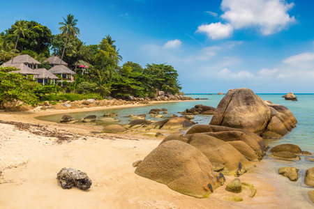 Beautiful tropical beach at Samui island, Thailandの写真素材