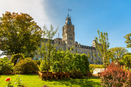 Quebec Parliament building in Quebec city in a sunny day, Canadaのeditorial素材