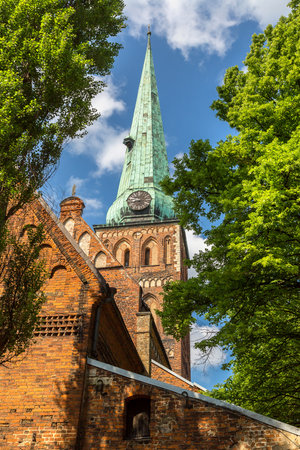 Church in old part of Riga in a beautiful summer day, Latviaの写真素材