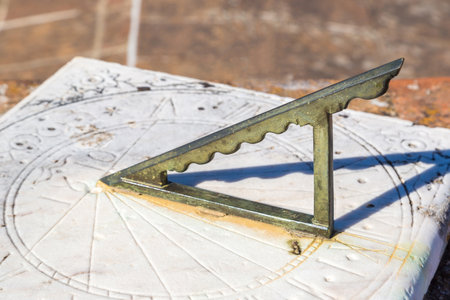 Ancient sundial in Evora, Portugal in a beautiful summer dayの写真素材