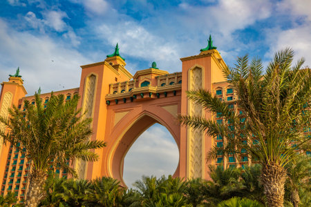 DUBAI, UAE - MARCH 26, 2020: Atlantis, The Palm Hotel in Dubai, United Arab Emiratesのeditorial素材