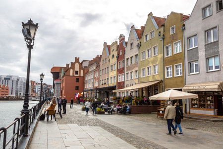 GDANSK, POLAND - SEPTEMBER 7, 2022: The old town in Gdansk in a sunny day, Poland