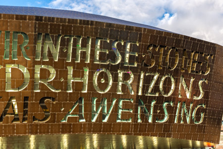 CARDIFF, THE UNITED KINGDOM - JUNE 27, 2022: Wales Millennium Centre in Cardiff in a summer day, Wales, UKのeditorial素材