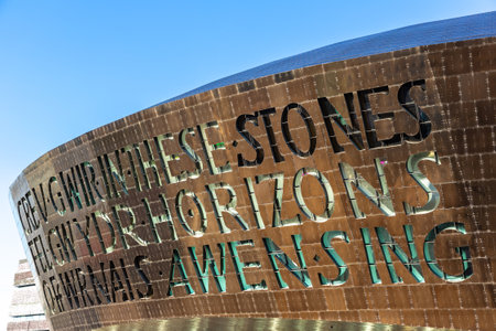 CARDIFF, THE UNITED KINGDOM - JUNE 27, 2022: Wales Millennium Centre in Cardiff in a summer day, Wales, UKのeditorial素材