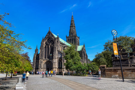 GLASGOW, UK - JUNE 14, 2022: Glasgow Cathedral in a summer day in Glasgow, Scotland, UKのeditorial素材