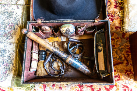 LONDON, THE UNITED KINGDOM - JUNE 26, 2022: Vintage interior of The Sherlock Holmes Museum in Victorian style at Baker street in London, England, UKのeditorial素材