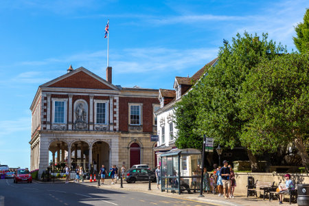 WINDSOR, UK - JUNE 19, 2022: Royal Windsor Information Centre in Popular tourist Windsor town in a sunny summer day, UKのeditorial素材