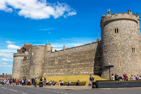 WINDSOR, UK - JUNE 19, 2022: Royal Windsor Castle in Windsor in a sunny summer day, UKのeditorial素材