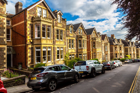 BRISTOL, UK - JUNE 29, 2022: Typical old houses in Bristol in a summer day, UKのeditorial素材