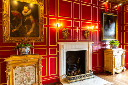 WARWICK, UK - JUNE 11, 2022: Interior of Warwick Castle - is a medieval castle built by William the Conqueror in 1068, UKのeditorial素材