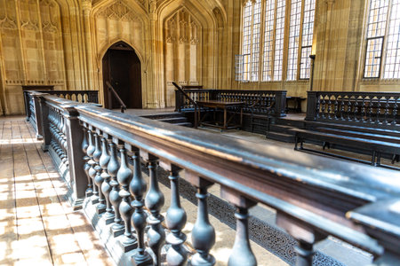 OXFORD, UK - JUNE 11, 2022: Interior view of the Divinity School in Oxford, United Kingdom
