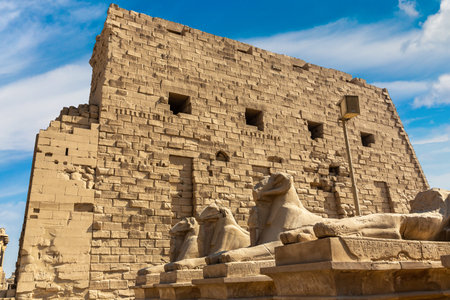 Karnak temple in a sunny day, Luxor, Egyptのeditorial素材