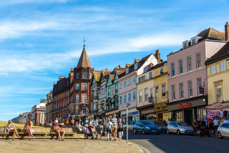 WINDSOR, UK - JUNE 19, 2022: Popular tourist Windsor town in a sunny summer day, UKのeditorial素材