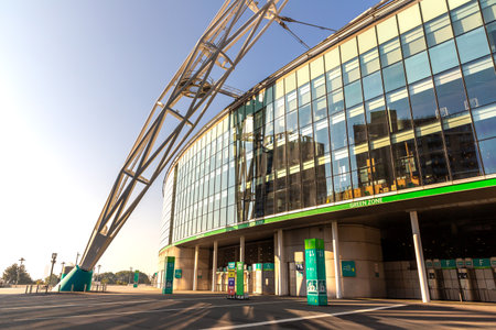 LONDON, UK - SEPTEMBER 7, 2023: Wembley Stadium at Wembley Park in London in a sunny day, England, UKのeditorial素材