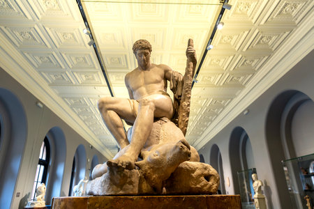 LONDON, UK - SEPTEMBER 26, 2023: Interior of Victoria and Albert Museum in London - is the world's largest museum of decorative arts and design, UKのeditorial素材