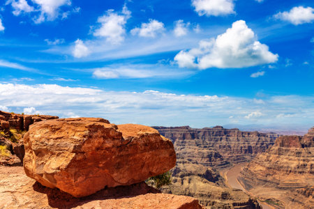 Guano Point at Grand Canyon West Rim in a sunny day, USAの写真素材
