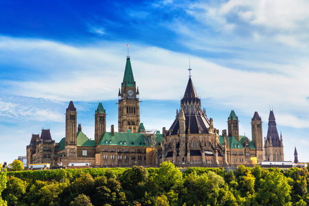 Canadian Parliament in Ottawa in a sunny day, Canadaの写真素材