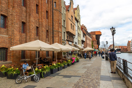 GDANSK, POLAND - SEPTEMBER 7, 2022: The old town in Gdansk in a sunny day, Poland
