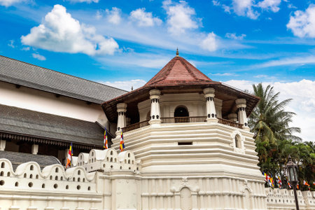 Temple of the tooth in Kandy in Sri Lankaの写真素材