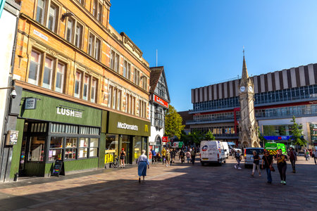 LEICESTER, UK - SEPTEMBER 4, 2023: The Clock Tower in a beautiful sunny day in Leicester, United Kingdomのeditorial素材