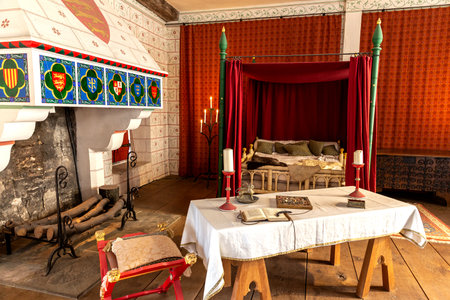 LONDON, UK - SEPTEMBER 26, 2023: King Edward I's hall and bedchamber at the Tower of London in London, England, UKのeditorial素材