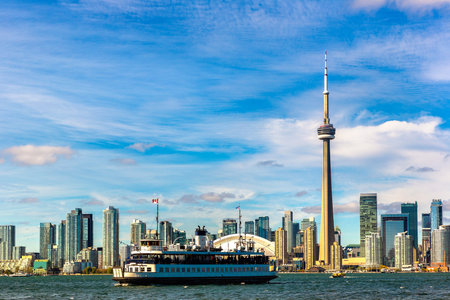 Panoramic view of Toronto cityscape  in a sunny day, Ontario, Canada