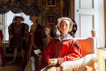 WARWICK, UK - JUNE 11, 2022: The six wives of Henry VIII at Warwick Castle - is a medieval castle built by William the Conqueror in 1068, UKのeditorial素材