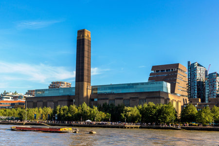 LONDON, UK - AUGUST 11, 2024: Tate Modern art museum by the River Thames on the South Bank in London, England, United Kingdomのeditorial素材
