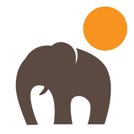 abstract elephant and sunのイラスト素材