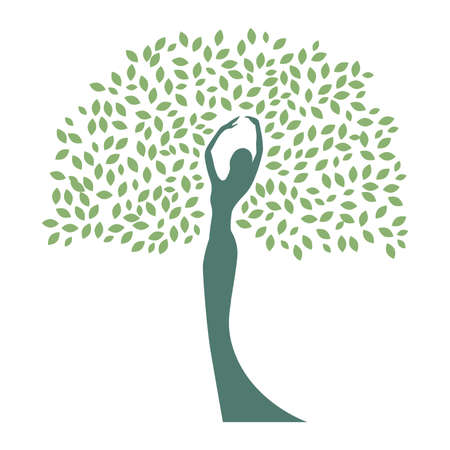lady tree, connection with natureのイラスト素材