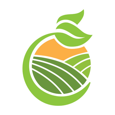 sunny valley, agricultural iconのイラスト素材