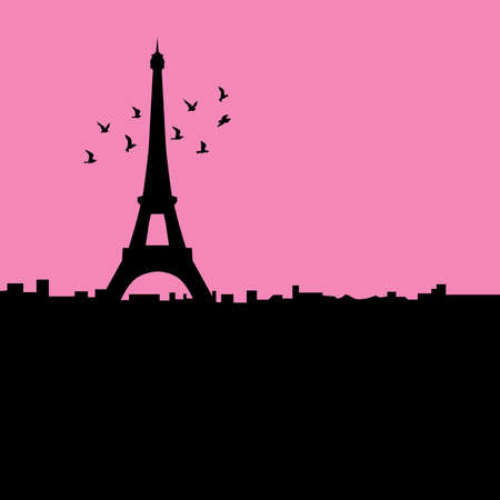 paris, eiffel towerのイラスト素材