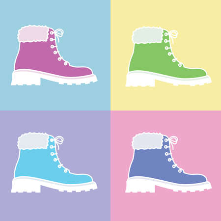 colorful winter bootのイラスト素材