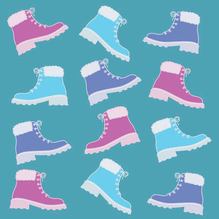 colorful winter bootのイラスト素材