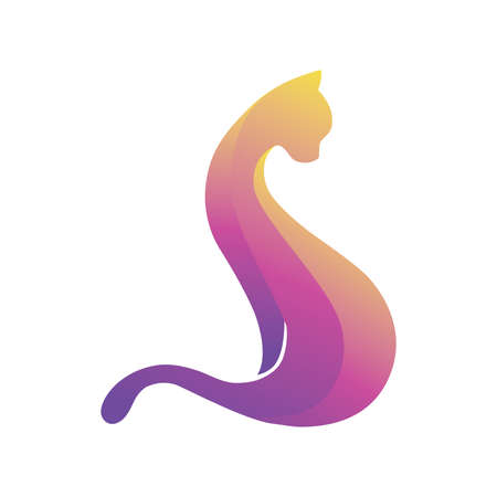 abstract, colorful catのイラスト素材