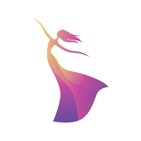 colorful lady danceのイラスト素材