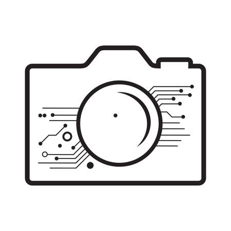 photo camera with circuit boardのイラスト素材