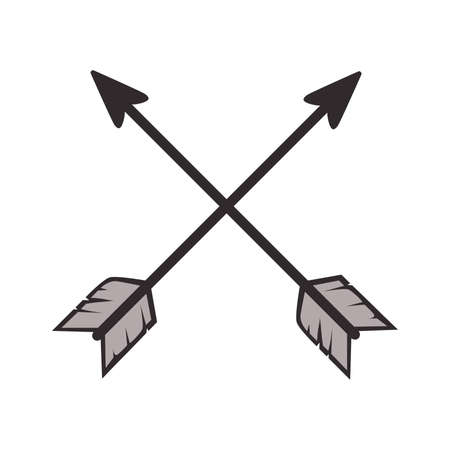 Crossed Native Americans Arrows, vector graphic design elementのイラスト素材