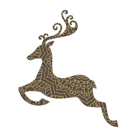 abstract ornamental deer, vector graphic design elementのイラスト素材