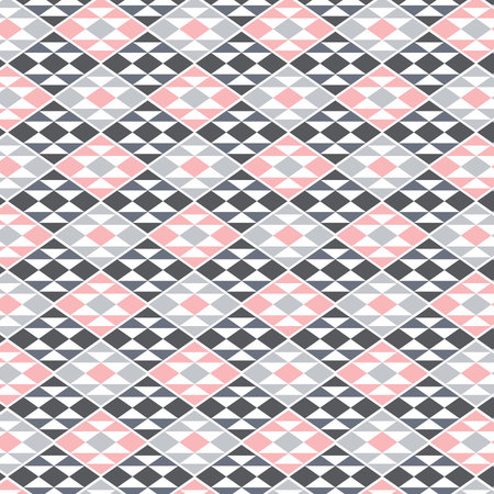 geometrical gray , white and pink vector background with Native American motif