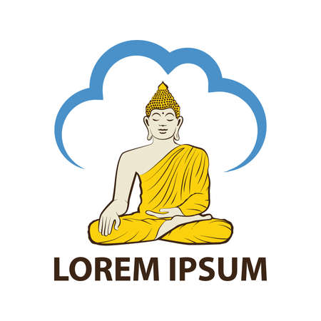 Buddha with cloudsのイラスト素材