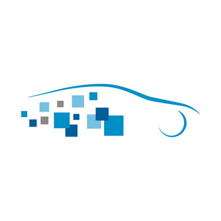 pixels and carのイラスト素材